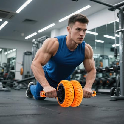 Ab Roller for Men, 6 Inch Training Wheel, Portable Home Gym Exercise Equipment for Abs Workout, Beginner Travel Office Outdoor Use