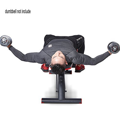 Compact Weight Bench with Dumbbel Rack Flat Incline Sit up Bench for Home Gym Workout