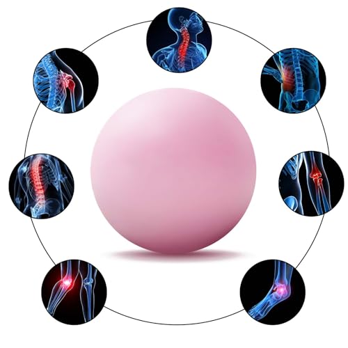 WOVTE Massage Lacrosse Ball for Sore Muscles, Shoulders, Neck, Back, Foot, Body, Deep Tissue, Trigger Point, Muscle Knots, Yoga and Myofascial Release (Pink) - color: Pink