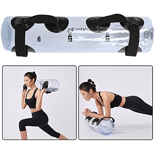 PVC Folding Yoga Weight Bearing Water Bag, Adjustable Aquabag for Fitness Training, Water Filled Sandbag with Durable Nylon Handle for Strength Muscle Workout