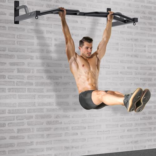 Kipika 48" Ceiling Mounted Pull Up Bar, Heavy Duty Multi-Grip Chin Up Bar,Mounted Pullup Bar, Adjustable Height, Pull Up Bands for Chin Ups & Body Stretching, Ideal for Home Gym and Strength Training - color: 48" Wall Mounted Pull Up Bar