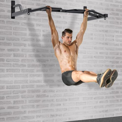Kipika 48" Ceiling Mounted Pull Up Bar, Heavy Duty Multi-Grip Chin Up Bar,Mounted Pullup Bar, Adjustable Height, Pull Up Bands for Chin Ups & Body Stretching, Ideal for Home Gym and Strength Training - color: 48" Wall Mounted Pull Up Bar