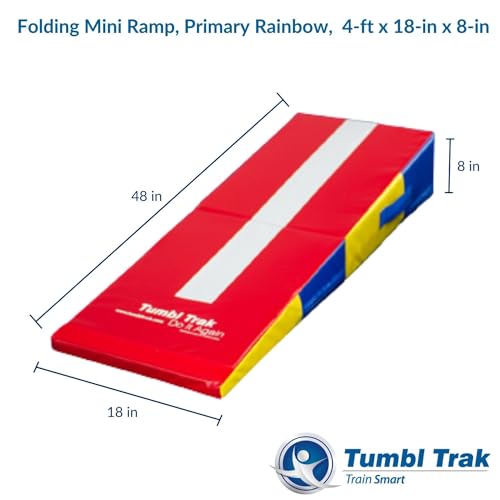 Tumbl Trak Folding Mini Ramp, 4 ft x 18 in x 8 in - color: Primary Rainbow, size: 4 ft x 18 in x 8 in