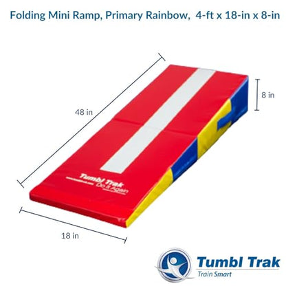 Tumbl Trak Folding Mini Ramp, 4 ft x 18 in x 8 in - color: Primary Rainbow, size: 4 ft x 18 in x 8 in