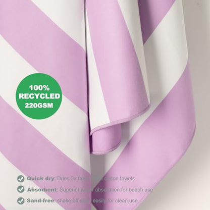 Your Choice Microfiber Beach Towel Sand-Free Quick Dry (67"x35"/60"x30") - color: D-lombok Lilac, size: Extra Large(67x35")