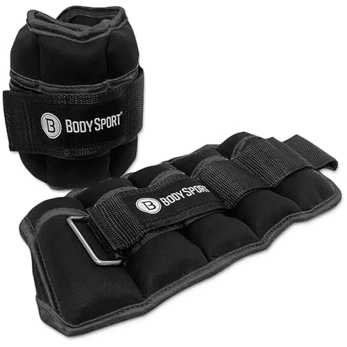 Body Sport Adjustable Ankle Weights, 1 lb.–5 lb. – Customizable Ankle and Wrist Weight Sets for Men, Women, and Kids – Workout Aid for Added Resistance – Weight Set for Walking, Running,