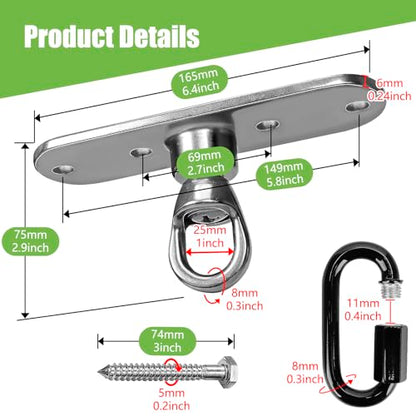 Swing Hanger Heavy Duty Punching Bag Hanger Ceiling Mount with Bearing 900 LB Capacity Heavy Bag Hanger Stainless Steel Swing Hardware for Indoor Hanging Chair Outdoor Swing Set - size: Size 5