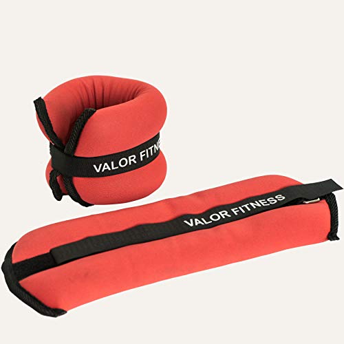 Valor Fitness Wrist or Ankle Weight Sets - 2 lb Pair or 3 lb Pair Plus Bundle Option- Velcro and Steel Loop Closure - Home Gym Workout Gear