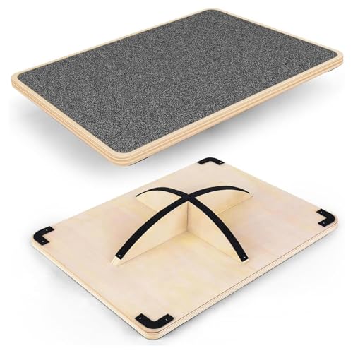 Balance Board Wobble Board Yoga Training Board Exercise Board Core Training Board Sturdy Wooden Construction Anti Slip Roller Design Suitable for