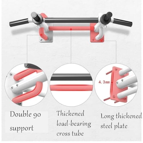 Wall-Mounted Pull-Up Bar for Strength Training, Heavy Steel Horizontal Bar, 300kg Capacity, Multi-Grip (Black)