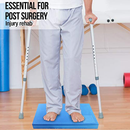 pete's choice XL or L Foam Balance Pad - Free Stretching Strap & Booklet | Extra Large Balance Pads - Physical Therapy, Ankle & Knee Rehab