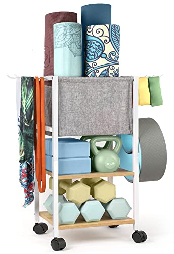 Weight Rack Dumbbell Rack Garage Storage Organization Garage Shelving Yoga Mat Storage Rack Home Gym Equipment Workout Equipment Storage Organizer Yoga Mat Holder Gym Essentials Women Men Fitness - color: White