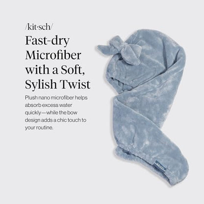 Kitsch XL Microfiber Hair Towel Wrap for Women - color: Coastal Blue