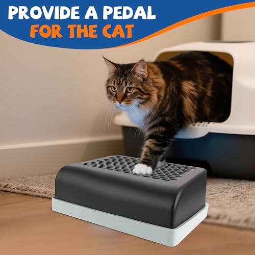 Cat Litter Box Step, Double-Layer Easy-to-Clean Cat Ramp for Litter Box, Wooden Non-Slip Platform for Trapping Litter, Design for Clean Floors, Fits Covered & Open Litter Boxes