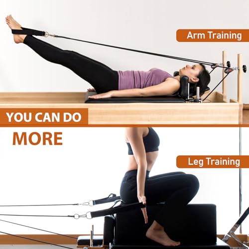 Pilates Straps - Double Loop D-Ring Straps for Reformer, Padded, Home Gym Workout
