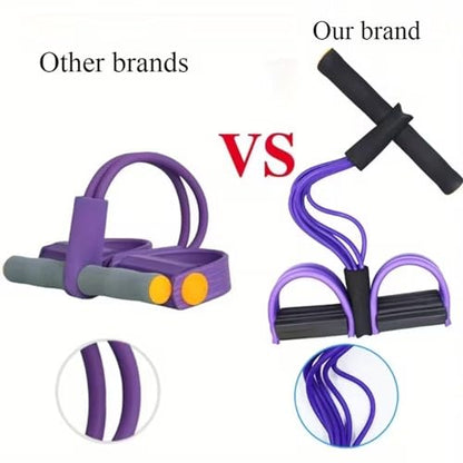 Upgraded Pedal Resistance Band with Handle, Soft Durable Fashion Puller Exercise with Thickened 6 Tension Ropes, Tube Pedal Resistance - color: Purple