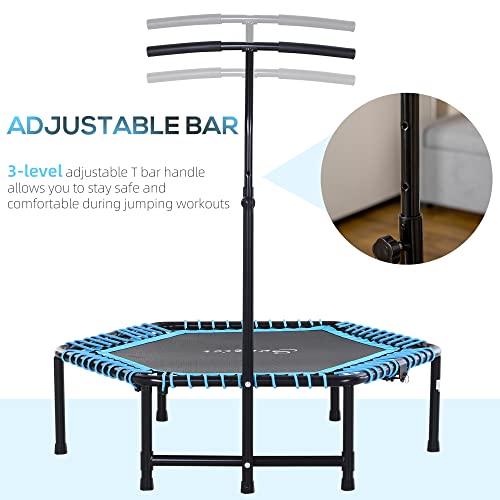 Soozier 48" Adult Hexagon Rebounder Trampoline Fitness Bungee Jumping Cardio Trainer Outdoor Bouncer Jumper Adjustable