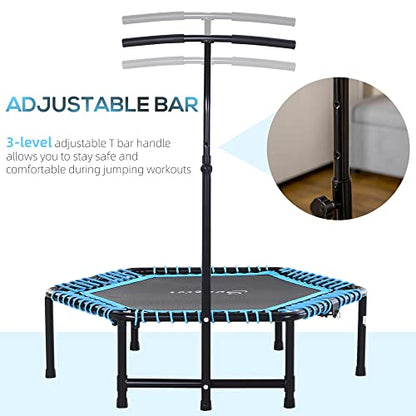 Soozier 48" Adult Hexagon Rebounder Trampoline Fitness Bungee Jumping Cardio Trainer Outdoor Bouncer Jumper Adjustable