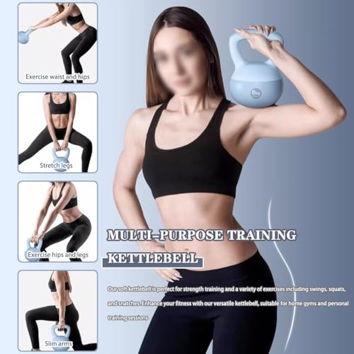 Kettle Bells Women Home Youth Sports Kettlebell, Beginner Fitness Squat Soft Kettle Ball, Gym Equipment, Strength Training Tools(Light blue-5kg) - color: Light Blue-5kg