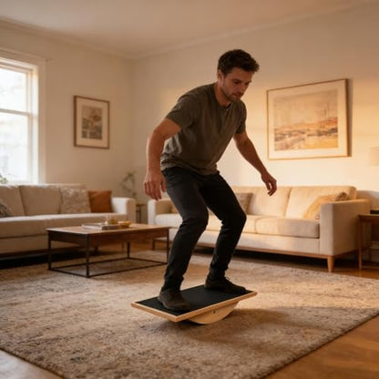 Balance Pad,Non Slip Heavy Duty Wood Fitness Equipment | Wobble Balance Board | for Men Women Adults Teens Senior Home Gym Office Wife Husband Son Daughter