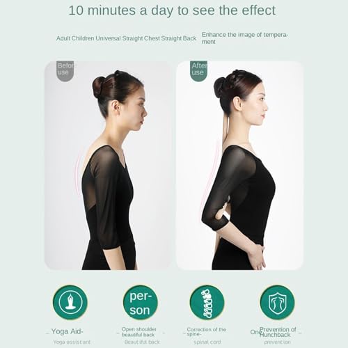 Back Stretching Tool - Yoga Fitness Pole for with Natural Wood Finish | Neck Hump Corrector Tool, Back Stretching Alignment Bar for Runners Beginners Home Office Gym Studio Living Room 2 Piece