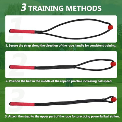 Golf Rope Swing Trainer Set-Golf Swing Training Aid,Improved Golfers Swing and Master Tempo,Golf Gifts for Men Golfers,Included Swing Correcting Arm Band&Rope Trainer with Weighted Ball