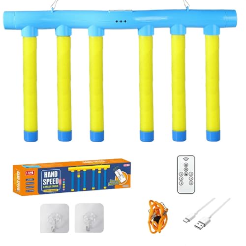 Reflex Drop Sticks Challenge Game, Upgraded Dual Player Hand-Eye Coordination Training Toy, 3 Speed Modes Reaction Speed Catching Falling Sticks Game for Kids Adults Family Party - color: Blue