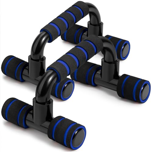 Ergonomic Push Up Bars (2 Pack) - Portable Push Up Handles for Men & Women, Ideal for Home, Gym, or Floor Workouts – Deep Muscle and Strength Training - color: Blue