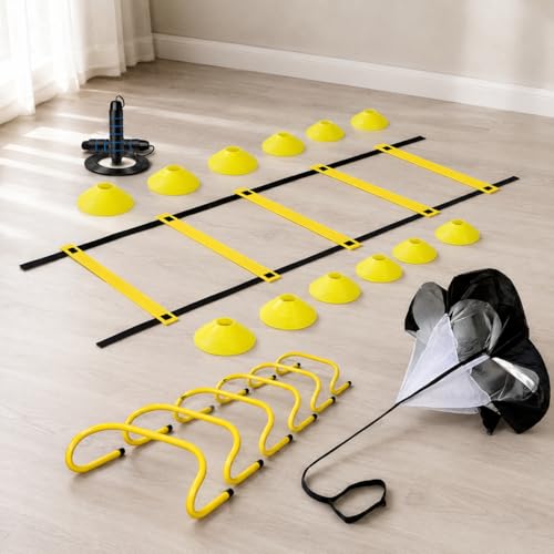 Agility Ladder Training Kit, Speed Ladder & Soccer Cones, for Basketball Training - style: Speed Agility Training Set VI