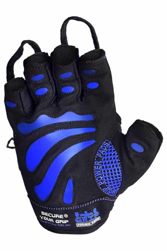 Gym Gloves Protect Your Hands & Improve Your Grip Weightlifting Grips - color: Blue, size: Large