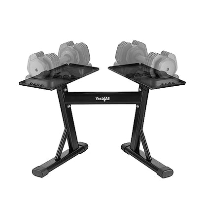 Yes4All Adjustable Dumbbell Stand - 160 Pound Capacity, Spotter Rack & Weight Rack with Strap, Easy Storage & Safety