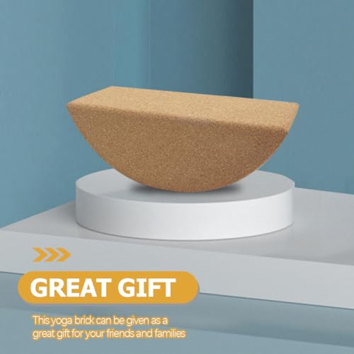 Operitacx Yoga Balance Block Set, Small Nonslip Cork Half-moon Shape, Core Muscle Training and Stability Aid for Yoga and Fitness at Home Or Gym