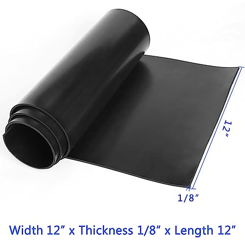 WochiTV Solid Rubber Sheets Strips, 12" Wide x 1/8" Thick x 12" Long Neoprene Rubber Rolls Perfect for DIY Gasket Material, Sealing, Liner, Shield, Padding, Mat - size: 12" W x 12" L, style: 1/8(.125") Thick