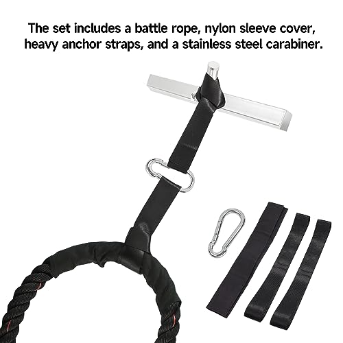 GSE Games & Sports Expert Gym Battle Rope, Heavy-Duty Workout Ropes for Indoor & Outdoor Workout, Exercise Rope for Strength Training - 30,40,50 Feet Lengths Available