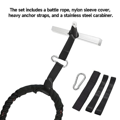 GSE Games & Sports Expert Gym Battle Rope, Heavy-Duty Workout Ropes for Indoor & Outdoor Workout, Exercise Rope for Strength Training - 30,40,50 Feet Lengths Available