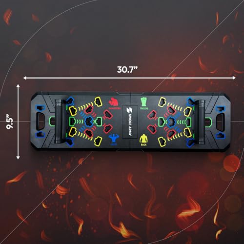 Solid Push Up Board | 20-in-1 Home Gym | Portable Workout Equipment | Multi-Functional Pushup Board For Men & Women | Professional Foldable Push Up Stands For Chest Muscles