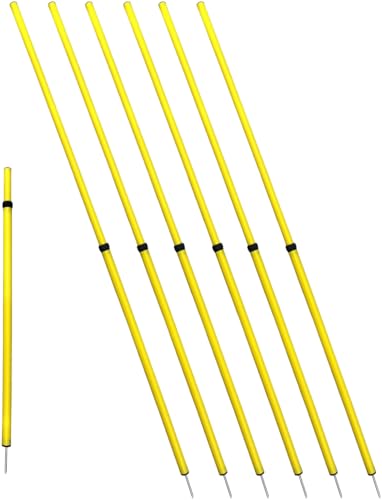 BlueDot Trading Soccer Agility Poles | Telescopic, Fixed & Collapsible Options (4, 6, 8 Piece Sets) Speed Training Poles for Agility Drills, Outdoor Games, Football & Sport Training Equipment - size: 6, style: Adjustable