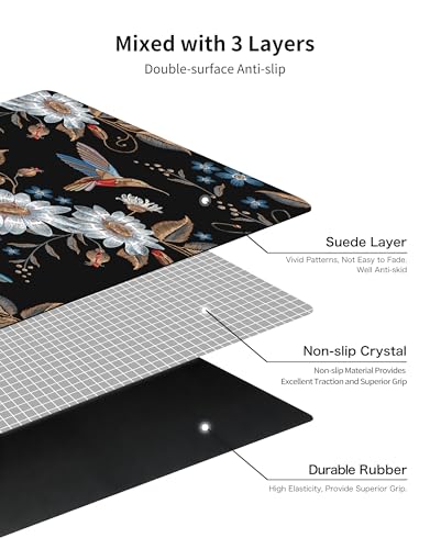 nuveti Printed Travel Yoga Mat-1/16 Inch Thick Non Slip Fitness Workout Mat with Carrying Bag, Foldable Lightweight Suede & Natural Rubber Yoga Mat for Yoga Pilates and Fitness 72" L x 24" W x 1.5mm