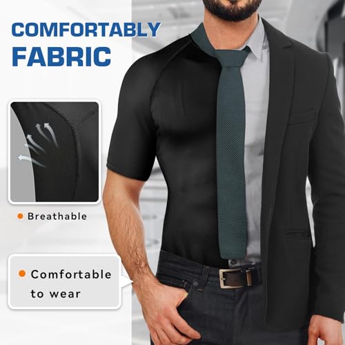 Cimkiz Men's Waist Trainer Sauna Suit Shirt, Gym & Exercise Compression Vest, Sweat-Boosting Workout Top - color: Blue, size: 4X-Large