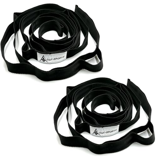 Stretching Strap Yoga Strap with Loops, Stretch Straps for Physical Therapy, Non-Elastic Exercise Strap for Pilates, Dance and Gymnastics with Workout Guide
