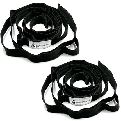 Stretching Strap Yoga Strap with Loops, Stretch Straps for Physical Therapy, Non-Elastic Exercise Strap for Pilates, Dance and Gymnastics with Workout Guide