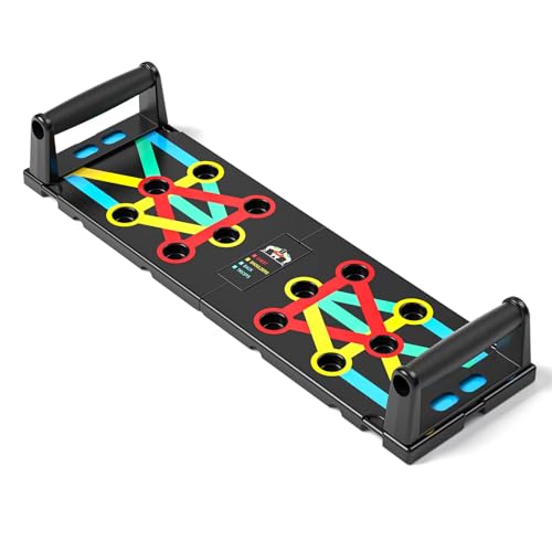 Multi-Functional Push-Up Plate. Portable and Foldable Push-up Board with Handle for Muscle Building and Strength Training - color: Light black