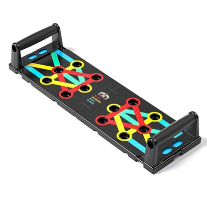 UPREIGN Multi-Functional Push-Up Plate. Portable and Foldable Push-up Board with Handle for Muscle Building and Strength Training - color: Light black
