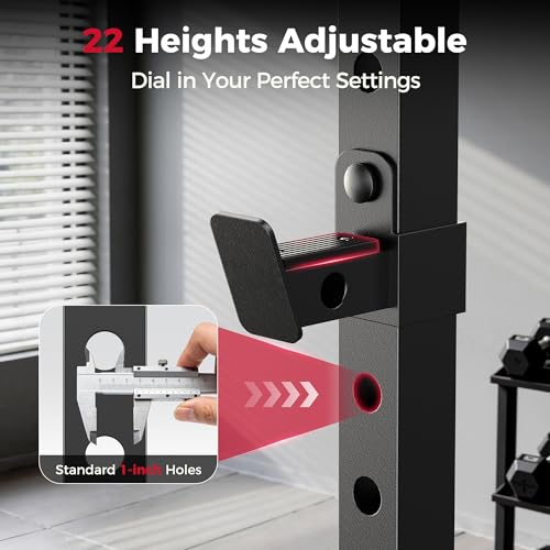 FLYBIRD SR1 Squat Rack with Pull-Up Bar, Adjustable Multi-Functional Power Rack, Inner Width Squat Rack Stand Suitable for 6FT,7FT Barbell for Home Gym Equipment