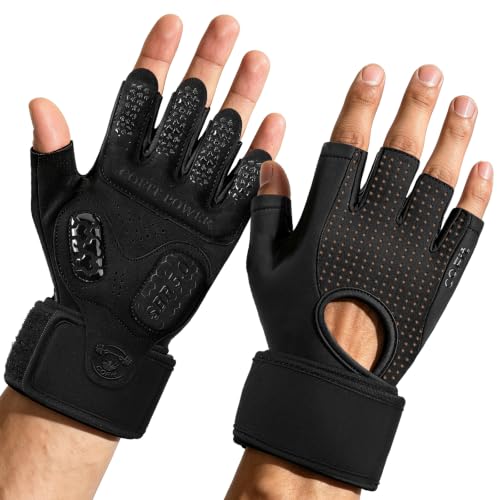 COFIT Padded Workout Gloves with Wrist Support, Gym Gloves for Men Women - size: Medium