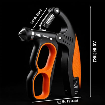 Hand Gripper Strengthener, 22-330LB Adjustable Resistance Grip Strength Trainer with Counter, Forearm Exerciser for Injury Recovery and Muscle Building - color: Red
