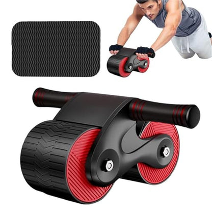 Abdominales Diet Abdominal Muscles Fitness Wheel Ab Slide Training Automatic Rebound Abdominal Wheel Roller Rueda Para - size: Red