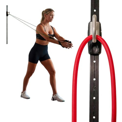 Space Saver Gym Resistance Bands Wall Anchor for At Home Fitness Workouts with 1 Rail and 1 Rail Car - style: Without Resistance Bands