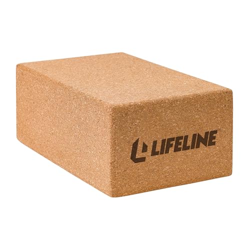 Lifeline Fitness Cork Yoga Block - Sustainable Home Gym Workout Equipment for Yoga, Pilates and General Fitness - style: Single