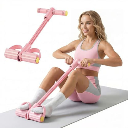 2026 Upgraded 8-Tube Pedal Resistance Bands with Handles - Ultra-Strong Tension for Full-Body Workout - Ideal for Home, Office & Travel Fitness (Pink)